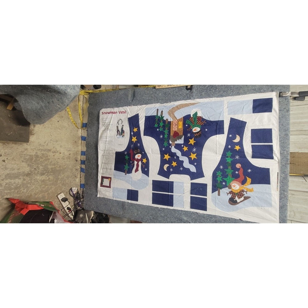 Vintage Dream Spinners Snowman Vest Pre-Printed Panel